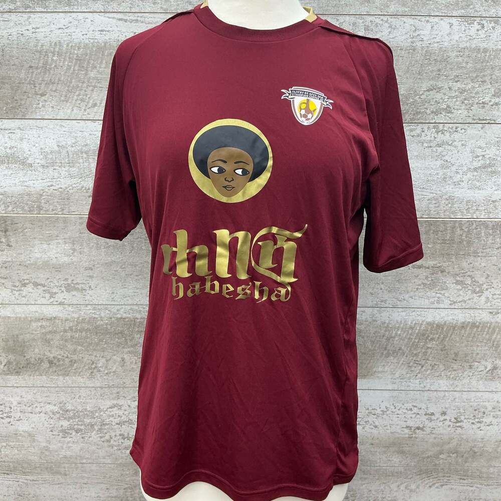 Ethiopian Coffee S.C. Maroon Soccer Jersey - Number 12 with Graphic Men’s Medium